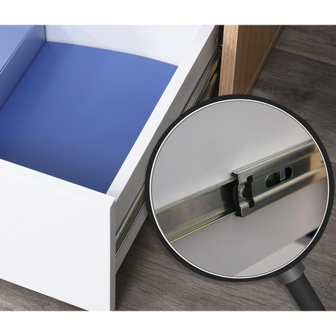 Rootz Drawer Unit - Filing Cabinet - Office Cabinet - 3 Drawers - Processed Wood - White - Natural - 55 x 45 x 65.5 cm