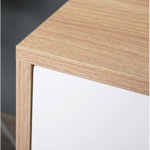 Rootz Drawer Unit - Filing Cabinet - Office Cabinet - 3 Drawers - Processed Wood - White - Natural - 55 x 45 x 65.5 cm