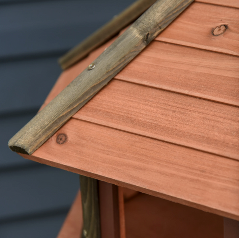 Rootz Birdhouse - Standard - Bird Stand - Waterproof Roof - Bird Feeder House - Brown - Fir Wood - Nature - 52 x 52 x 130 cm