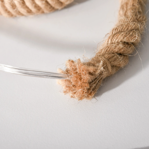 Rootz Table Lamp - Modern - Hemp Rope - Linen Look - Lampshade - E14 - Brown - Cream - 29.5 x 21 x 43.5 cm