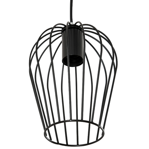 Rootz Hanging Lamp - Ceiling Lamp - Cage Design - Three Lamps - Chandelier - Modern - Black - Metal - 38 x 38 x 145 cm