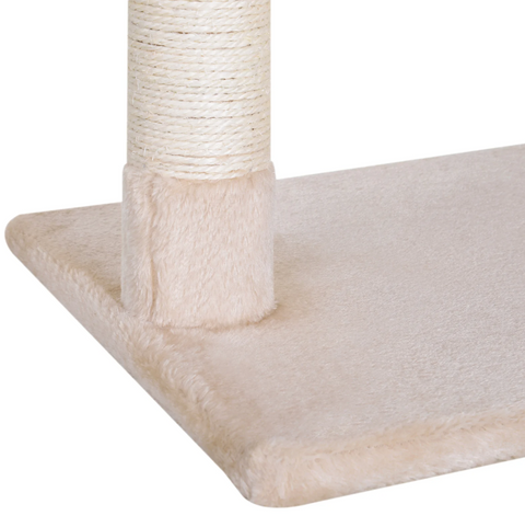 Rootz Kratzbaum – Kratzbaum – Kletterbaum – Hängematte – Spielzeug – Sisal – handgefertigtes Holz – Creme/Grau – 50 x 36 x 70 cm 