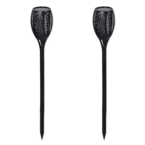 Rootz Garden Lamp - Set Of 2 - Electric Torch - Garden Torch - 51 LEDS - Waterproof - Plastic - Black