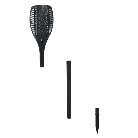 Rootz Garden Lamp - Set Of 2 - Electric Torch - Garden Torch - 51 LEDS - Waterproof - Plastic - Black