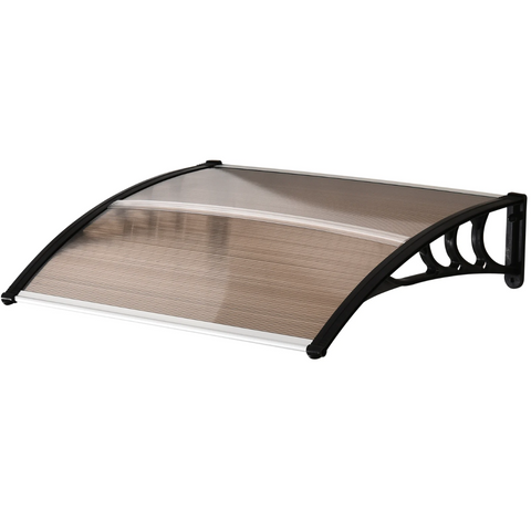Rootz Awning - Front door awning - Sun protection - Canopy - Polycarbonate - Brown - 100/120 x 80 cm