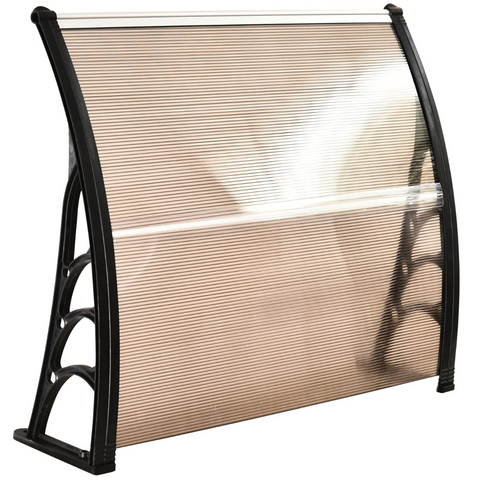 Rootz Awning - Front door awning - Sun protection - Canopy - Polycarbonate - Brown - 100/120 x 80 cm