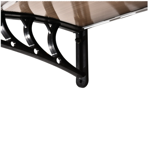 Rootz Awning - Front door awning - Sun protection - Canopy - Polycarbonate - Brown - 100/120 x 80 cm
