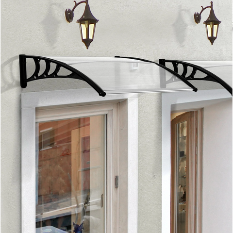 Rootz Awning - Front door awning - Sun protection - Canopy - Polycarbonate - White - 100/120 x 80 cm