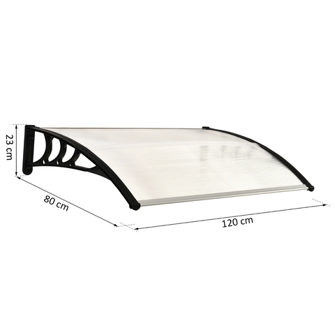 Rootz Awning - Front door awning - Sun protection - Canopy - Polycarbonate - White - 100/120 x 80 cm