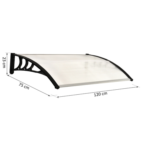 Rootz Awning - Front door awning - Sun protection - Canopy - Polycarbonate - White - 100/120 x 80 cm