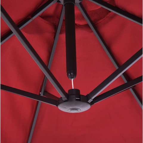 Rootz Parasol - Market Parasol - Large Parasol - Double Parasol - Water-repellent - Polyester - Green/Cream/Grey/Coffee/Black/Red - L460 x W270 x H240 cm