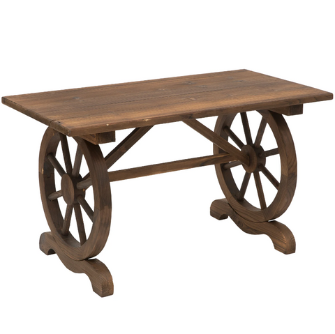 Rootz Gartentisch – Balkontisch – Holztisch – wetterfest – Radform – Massivholz – Natur – 115 x 60 x 65 cm 