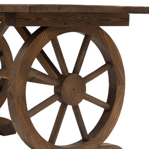 Rootz Gartentisch – Balkontisch – Holztisch – wetterfest – Radform – Massivholz – Natur – 115 x 60 x 65 cm 