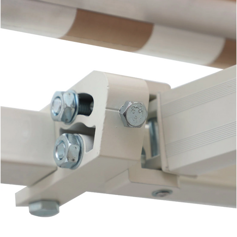 Rootz Voortent - Zonwering - Handslinger - Knikarm - Elektrisch - Aluminium - Zonwering - Beige - Wit - 300 x 250 cm