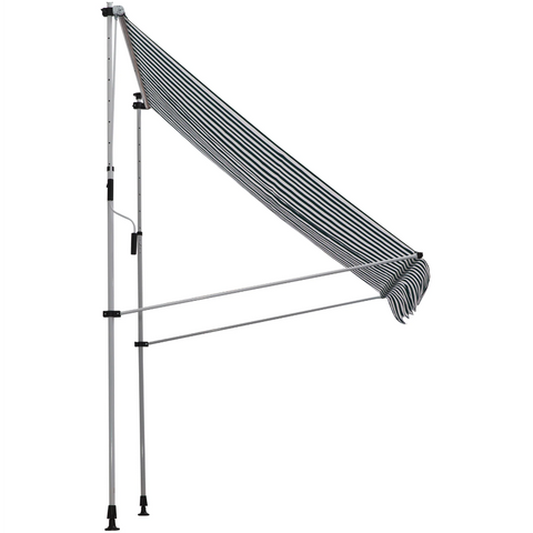Rootz Awning - Sun protection - Articulated arm - Hand crank - Aluminum - Green/Blue - White - 2 x 1.5 m