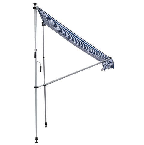 Rootz Awning - Sun protection - Articulated arm - Hand crank - Aluminum - Green/Blue - White - 2 x 1.5 m