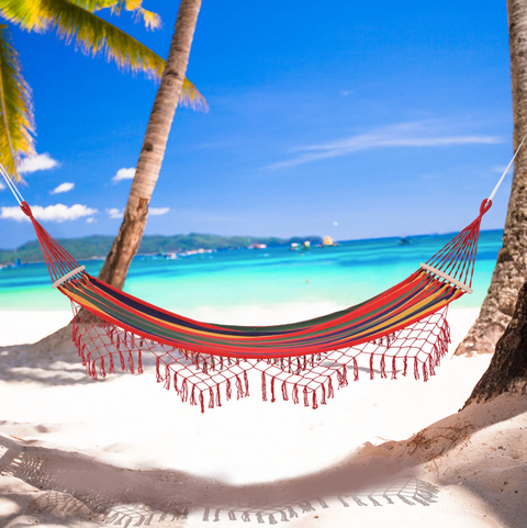 Rootz Holy Hammock - Weatherproof - UV Resistant - Up to 120 KG - Cotton-Polyster - Colorful - 2 x 1 m