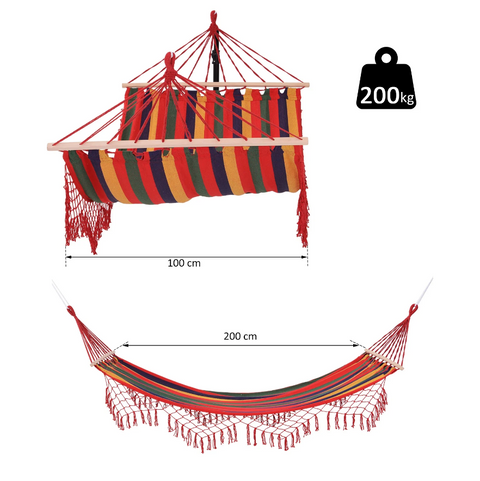 Rootz Holy Hammock - Weatherproof - UV Resistant - Up to 120 KG - Cotton-Polyster - Colorful - 2 x 1 m