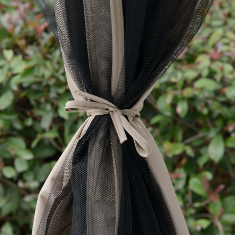 Rootz Garden Pavilion - Party Tent - 4x Side Wall - Weatherproof - Gray Brown - 3 x 3 x 2.6 m