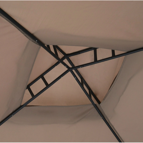 Rootz Garden Pavilion - Party Tent - 4x Side Wall - Weatherproof - Gray Brown - 3 x 3 x 2.6 m