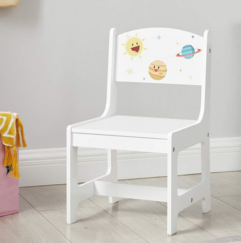 Rootz Kindertisch-Set – 2 Stühle – 1 Tisch – Massivholz – 3-teilig – Weiß – Spielzimmer – Kinderzimmer