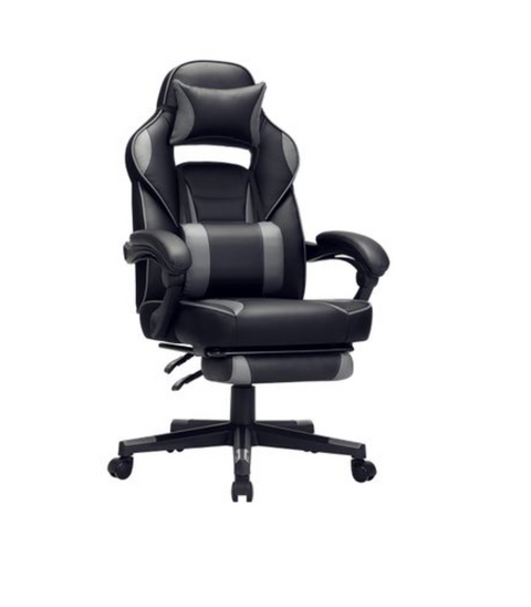 Rootz Gaming chair - Office chair - Swivel chair - Footrest - Headrest - Lumbar cushion - Ergonomic - Height Adjustable - Black - 67 x 66 x (116-126) cm