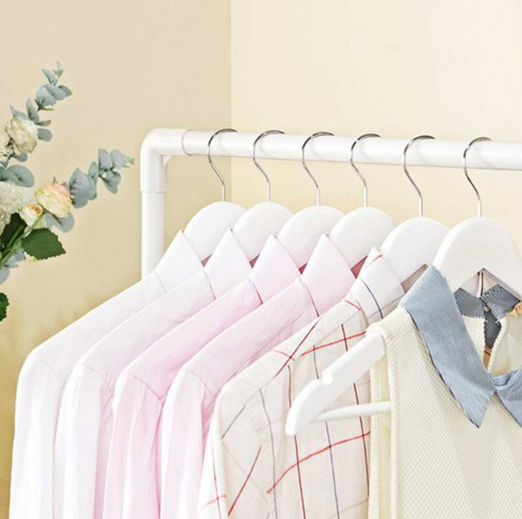 Rootz Clothes Rack - Wardrobe Rack - Two Rods - Metal - Plastic - White - 88 x 44 x 154 cm