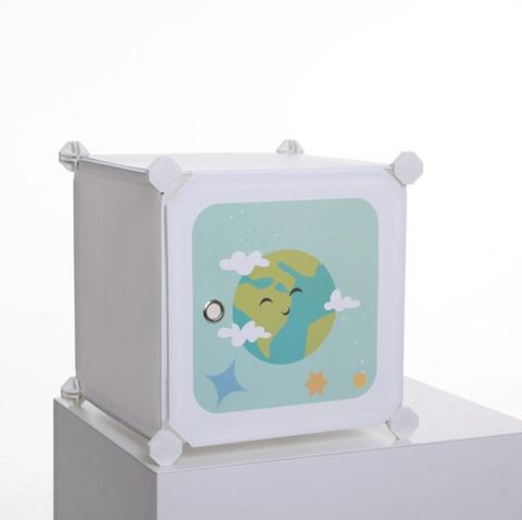 Rootz Opbergdozen - Opbergkast - Kinderkamer - 16 Kubussen - Kunststof - Wit - Speels Design - 123 x 31 x 123 cm