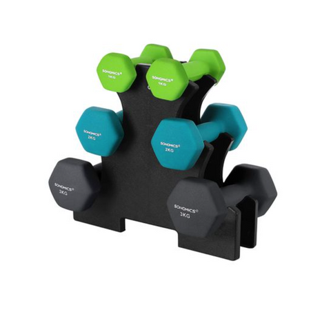 Rootz Dumbbell Set - Dumbbells - Gewichtheffen - 6 Stuks - Dumbbell Stand - 2 x 1 kg - 2 x 2 kg - 2 x 3 kg