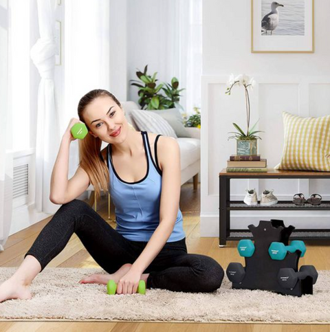 Rootz Dumbbell Set - Dumbbells - Gewichtheffen - 6 Stuks - Dumbbell Stand - 2 x 1 kg - 2 x 2 kg - 2 x 3 kg