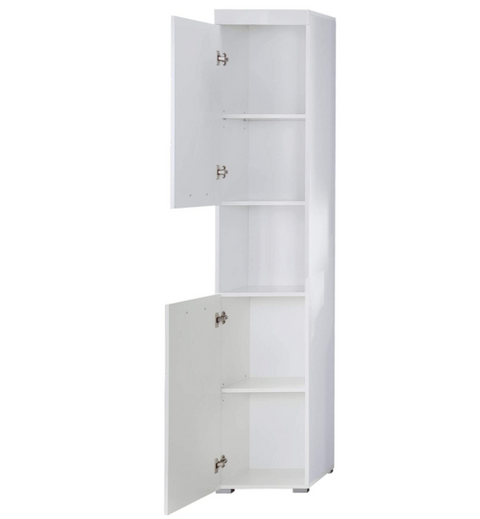 Rootz Bathroom Cabinet - High Cabinet with Open Compartment - High Gloss - 37 x 190 x 31 cm