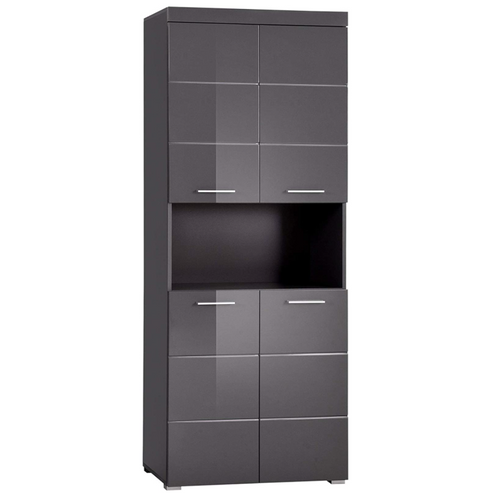 Rootz Bathroom Cabinet - High Cabinet with Open Compartment - High Gloss - 73 x 190 x 31 cm