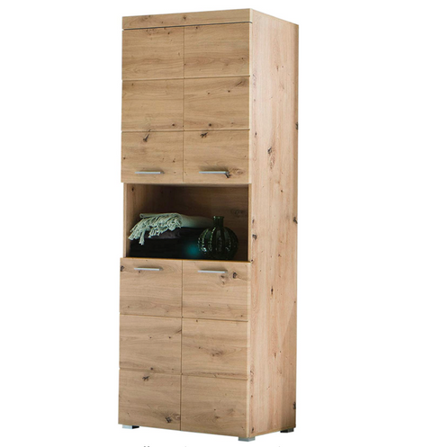 Rootz Bathroom Cabinet - High Cabinet with Open Compartment - High Gloss - 73 x 190 x 31 cm