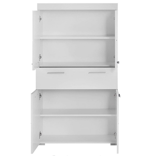 Rootz Bathroom Cabinet - High Cabinet with Open Compartment - High Gloss - 37 x 132 x 31 cm