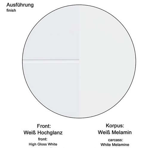 Rootz Bathroom Cabinet - High Cabinet with Open Compartment - High Gloss - 37 x 132 x 31 cm