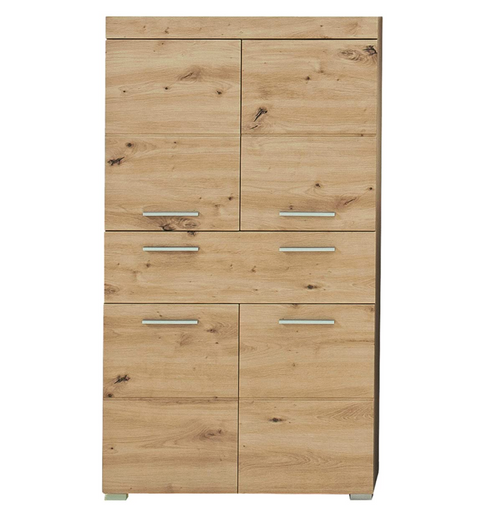 Rootz Bathroom Cabinet - High Cabinet with Open Compartment - High Gloss - 37 x 132 x 31 cm