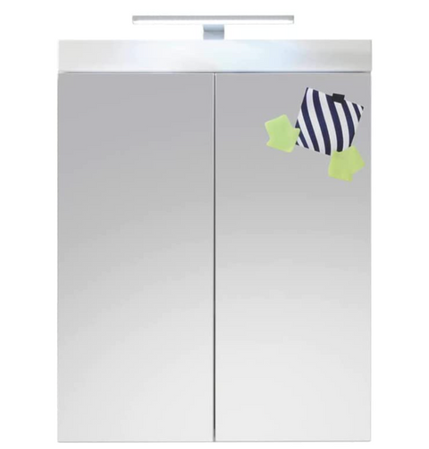 Rootz Bathroom Cabinet - Mirror with Lighting - High Gloss - 60 x 77 x 17cm