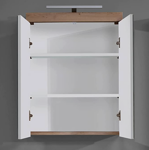 Rootz Bathroom Cabinet - Mirror with Lighting - High Gloss - 60 x 77 x 17cm