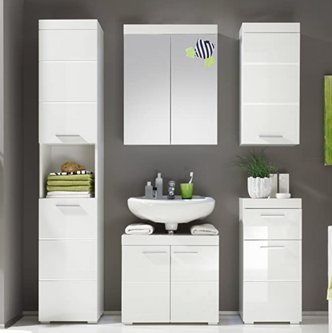 Rootz Wall cabinet - Bathroom cabinet - High gloss - 37 x 77 x 23cm