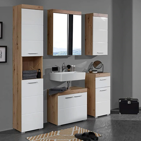 Rootz Wall cabinet - Bathroom cabinet - High gloss - 37 x 77 x 23cm