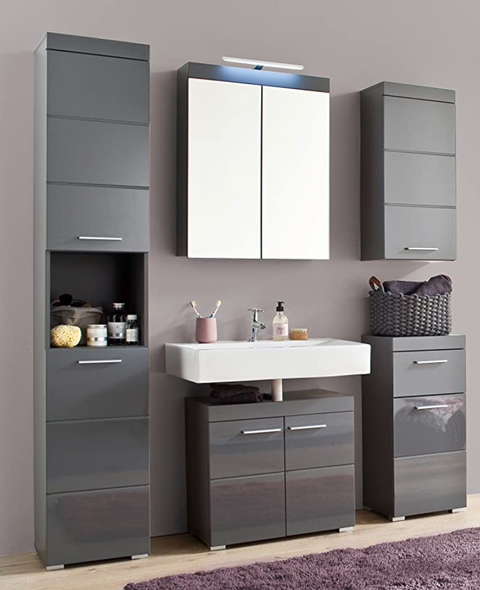 Rootz Bathroom cabinet - Cupboard - High gloss - 73 x 79 x 31 cm
