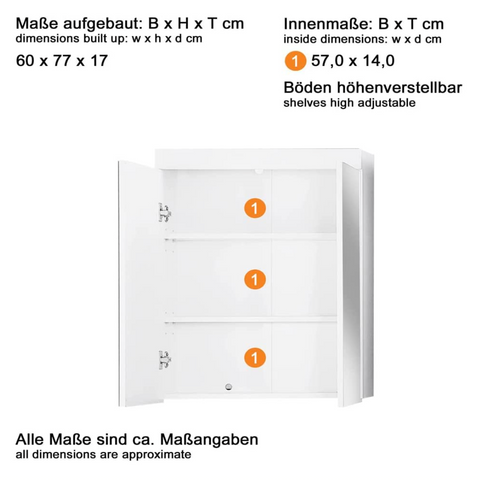 Rootz Bathroom Set - Bathroom Cabinets - High Gloss - 60 x 190 x 34cm