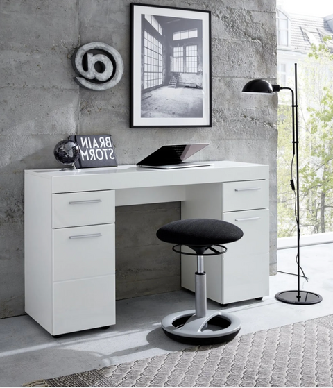 Rootz Desk - Work table - Computer table - White - 120 x 76 x 41 cm