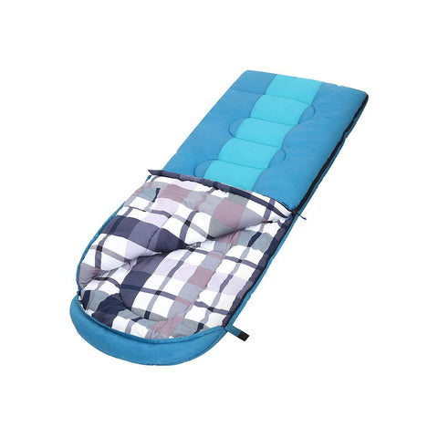 Rootz Sleeping Bag - Camping Sleeping Bag - Outdoor Sleeping Bag - Compact Sleeping Bag - Sleeping Bag For Kids - Sleeping Bag With Hood - Down Sleeping Bag - Polyester - Rayon Wadding - Teal-turquoise - 220 x 84 cm