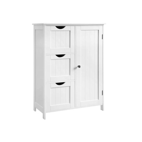 Rootz Kast - Kast Met 3 Grote Laden - Keukenkast - Badkamerkast - Opbergkast - Wandkast - Hoekkast - Garagekast - Garderobekast - Wit - 60 x 30 x 81 cm (L x B x H)
