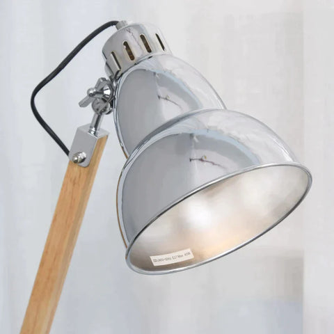 Rootz Floor Lamp - Adjustable Shade - Adjustable Floor Lamp - Lamp - Wood/Metal - 64 x 18 x 133 cm