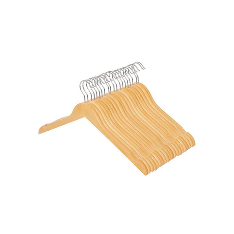 Rootz Hanger - Houten Hanger - Kledinghanger - Set Van 20 Hangers - Kleerhanger - Kledinghanger - Kledinghanger - Massief Hout - Naturel - 44 x 23,5 x 1,2 cm