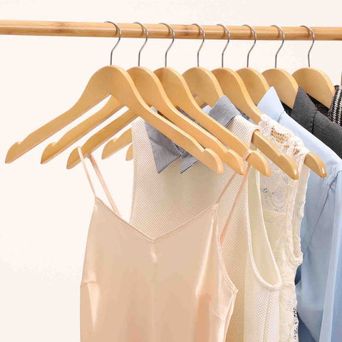 Rootz Hanger - Houten Hanger - Kledinghanger - Set Van 20 Hangers - Kleerhanger - Kledinghanger - Kledinghanger - Massief Hout - Naturel - 44 x 23,5 x 1,2 cm