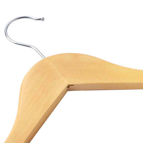 Rootz Hanger - Houten Hanger - Kledinghanger - Set Van 20 Hangers - Kleerhanger - Kledinghanger - Kledinghanger - Massief Hout - Naturel - 44 x 23,5 x 1,2 cm