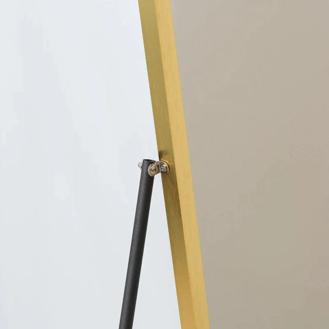 Rootz Dressing Mirror - 2-in-1 Mirror - Full Length Mirror With Metal Frame - Wall-mounted - Bedroom - Living Room - Gold + Silver - 50 cm x 37 cm x 158.5 cm